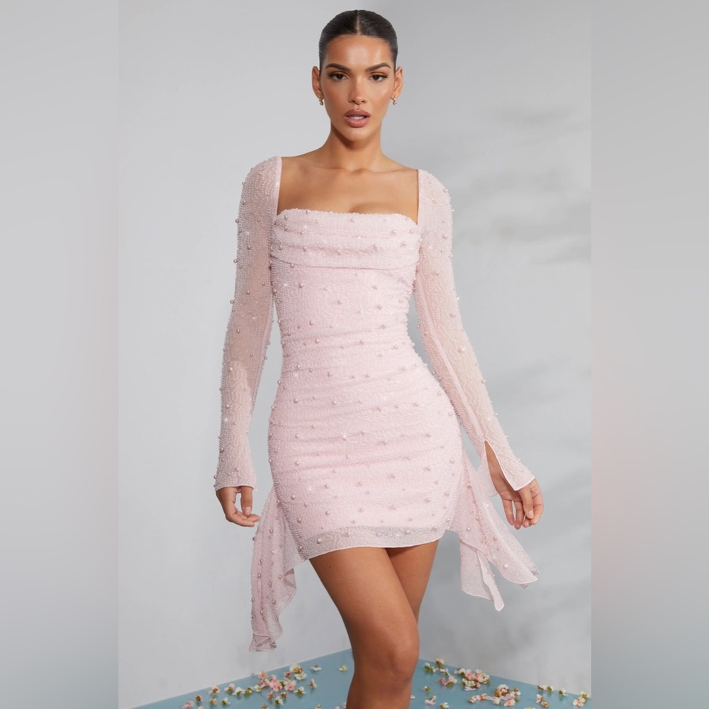 Oh Polly Pink Tivoli Long Sleeve Dress Size 0 NWOT, Perfect for Hoco, Parties